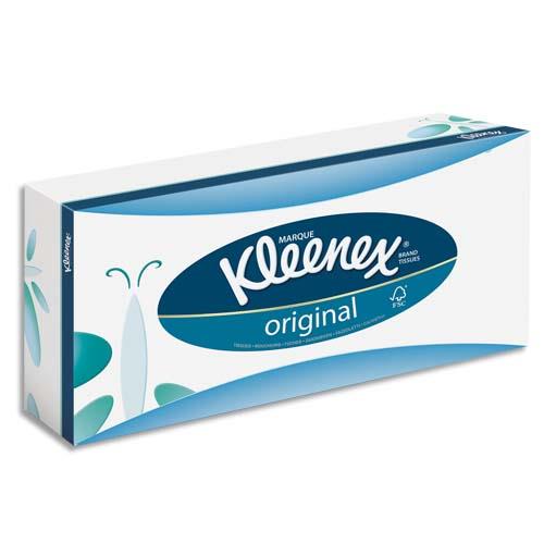 [212078] KLEENEX Boîte rectangulaire de 72 mouchoirs 3 plis - Dimensions L23 x H4,6 x P11,4 cm coloris Blanc