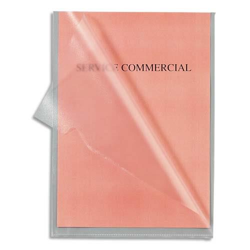 [215763] ELBA Sachet 10 pochettes coins PP grainé 12/100ième INCOLORE