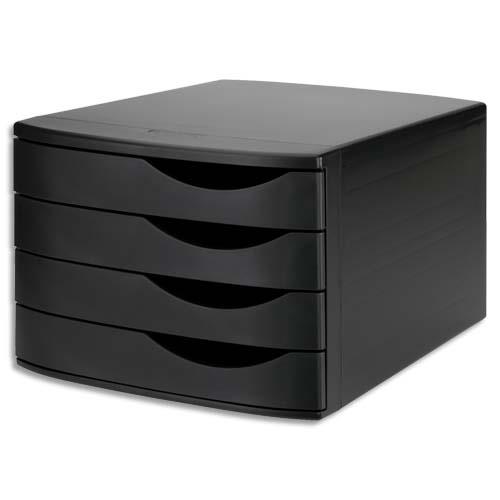 [215840] JALEMA Module de classement 4 tiroirs, 100% recyclé polystyrène - Dimensions L30 x H21,6 x P37,5 cm Noir