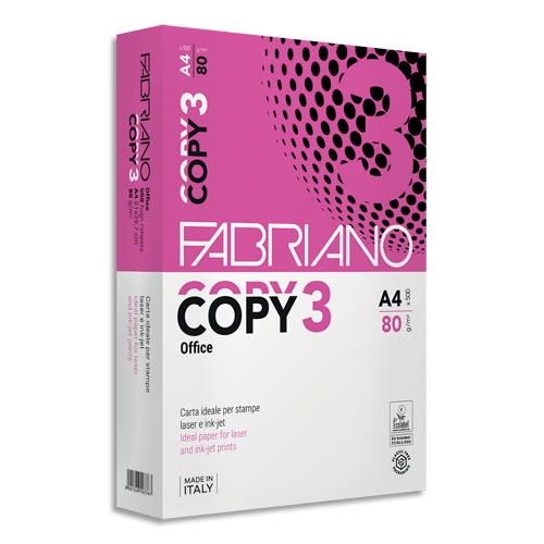 [456837] FABRIANO Ramette 500 feuilles Blanc COPY 3 OFFICE A4 80G CIE 147