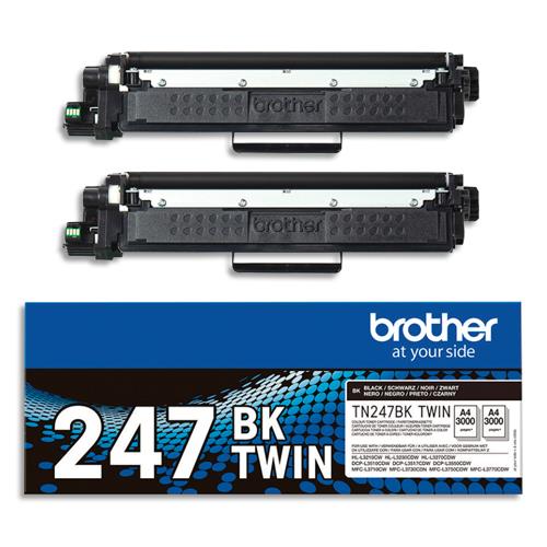 [457524] BROTHER Pack de 2 cartouches toner noir TN247BKTWIN (dont eco-taxe de 0,05 €)