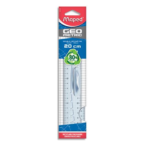 [600284] MAPED Geometric - Règle 20 cm (double décimètre) - transparente