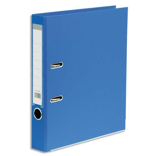 [973788] Classeur à levier en polypropylène intérieur/extérieur. Dos 5 cm. Format A4. Coloris Bleu roi.