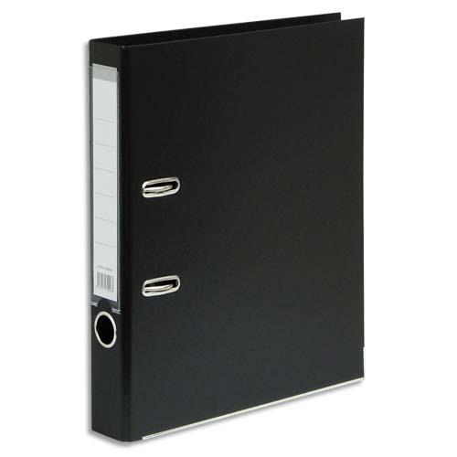 [973796] Classeur à levier en polypropylène intérieur/extérieur. Dos 5 cm. Format A4. Coloris Noir.
