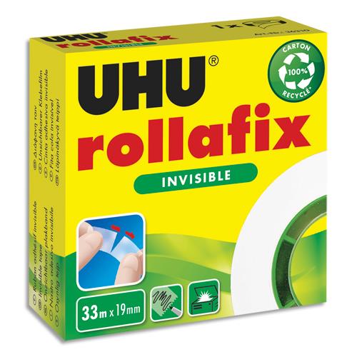 [129182] UHU Recharge rouleau adhésif Rollafix invisible 33m x 19mm