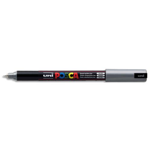 [283555] POSCA Marqueur peinture. Pointe ultra fine de 0,7mm (PC1MR). Couleur Argent