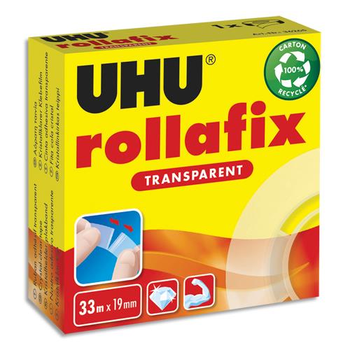 [354374] UHU Recharge rouleau adhésif Rollafix transparent 33mx19mm