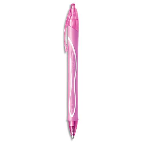 [432125] BIC Gel-ocity Quick Dry Stylo-Gel rétractable Pointe Moyenne (0,7 mm) - Rose