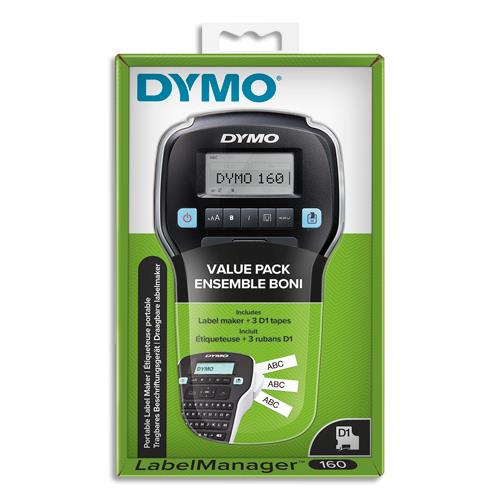 [444922] DYMO Pack promo 3 rubans D1 + 1 étiqueteuse LM160P 2142991 (dont eco-taxe de 0,05 €)