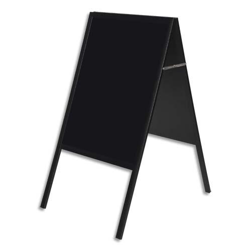 [217829] BI-OFFICE Chevalet ardoise Noir double face, cadre en bois - Format L60 x H90 cm (dont eco-taxe mobilier de 1,25 €)