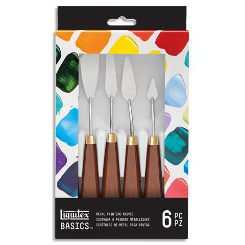[447093] LIQUITEX Set de 6 couteaux à peindre métalliques pour débutant.