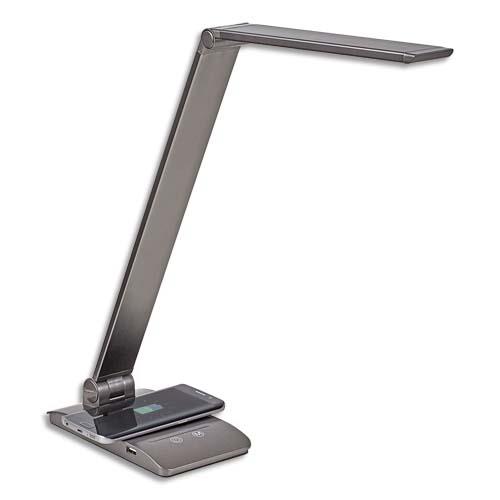 [451402] MAUL Lampe de bureau MaulStella Qi, led intégrées, 4 intensités, 3 niveaux températures, USB, gris foncé (dont eco-taxe de 0,11 €)