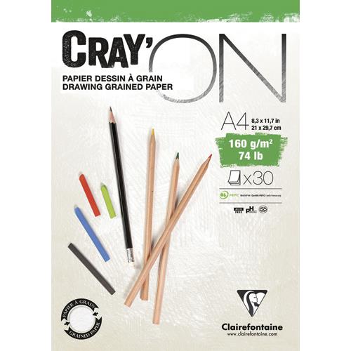 [454220] CLAIREFONTAINE Bloc CrayON Encollé A4 30F 160g