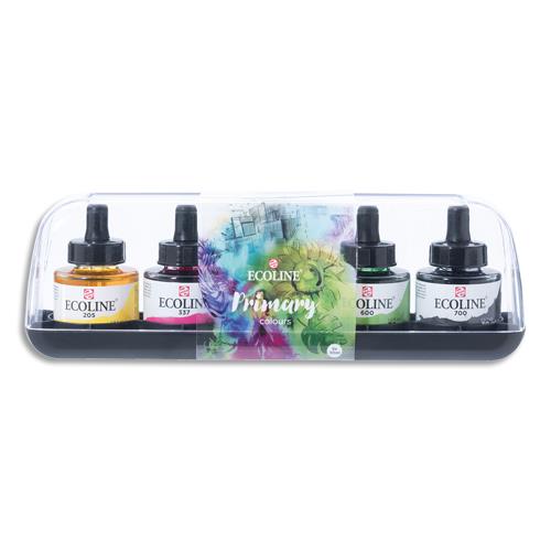 [454943] ECOLINE Set de 5 ECOLINE (Aquarelle Liquide). Couleurs primaires. 5x30ml
