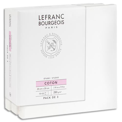 [456165] LEFRANC BOURGEOIS Lot de 3 toiles Studio Canvas 20X20cm