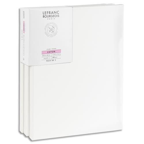 [456166] LEFRANC BOURGEOIS Lot de 3 toiles Studio Canvas 30x40cm