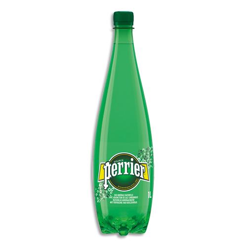 [218174] PERRIER Bouteille plastique d'eau pétillante d'1 litre minérale