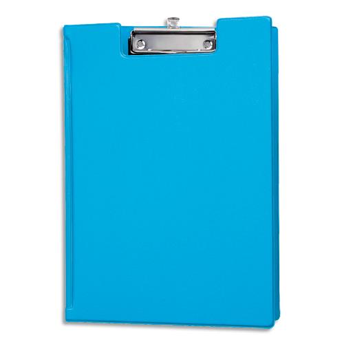[457894] MAUL Porte-bloc à rabat A4 en PVC avec pince métal. Pochette intérieure/porte-stylo. Coloris bleu