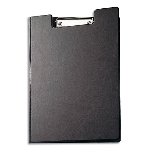 [457895] MAUL Porte-bloc à rabat A4 en PVC avec pince métal. Pochette intérieure/porte-stylo. Coloris noir