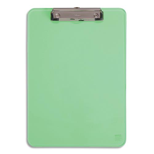[457898] MAUL Porte-bloc simple A4 en polypropylène avec pince métal. Coloris vert