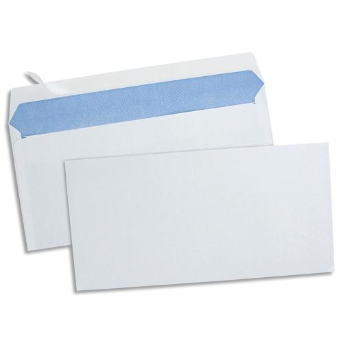 [458230] GPV Boîte de 500 enveloppes vélin Blanc 80g DL 110x220mm auto-adhésives