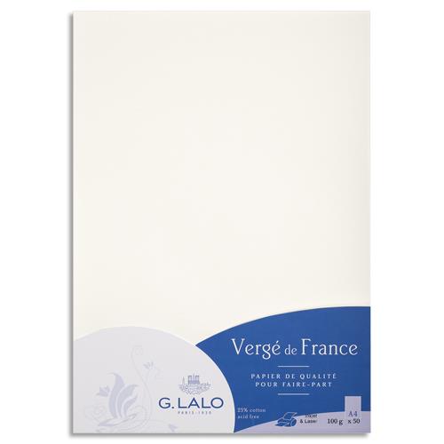 [458245] LALO Etui de 50 feuilles 100g LALO vergé 21x29,7cm. Coloris Blanc