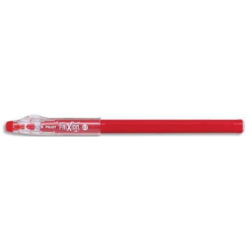[458563] PILOT FriXion Ball Stick non rechargeable. Pointe conique moyenne 0,7mm. Encre effaçable rouge