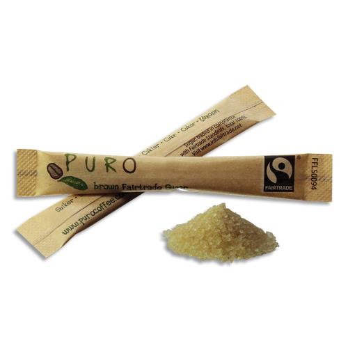[458628] PURO Boîte de 1000 Sucre brun en bûchettes de 3g