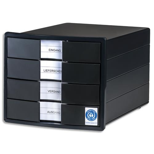 [458701] HAN Module classement IMPULS KARMA 4 tiroirs. En PS recyclé. Ange Bleu. Dim (lxhxp): 28x23,5x36,7cm. Noir