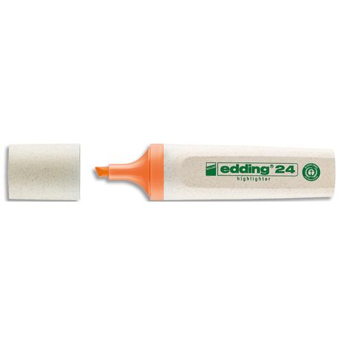 [458717] EDDING Surligneur ECOLINE-24 pointe biseautée a une largeur de trait de 2 à 5 mm. Couleur orange