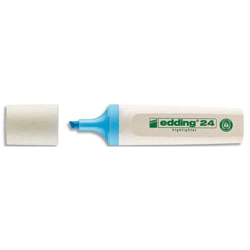 [458719] EDDING Surligneur ECOLINE-24 pointe biseautée a une largeur de trait de 2 à 5 mm. Couleur bleu