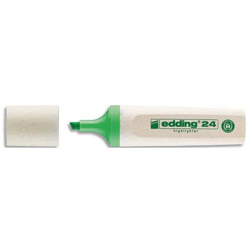 [458722] EDDING Surligneur ECOLINE-24 pointe biseautée a une largeur de trait de 2 à 5 mm. Couleur vert