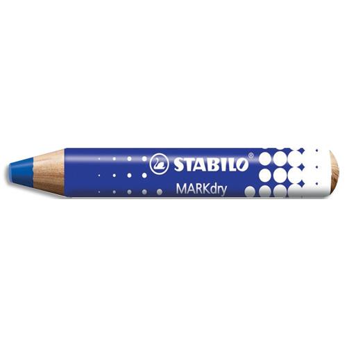 [459003] STABILO Marqueur bois MARKdry pour tableaux blanc. Effaçable à sec sur surfaces lisses non poreuses Bleu