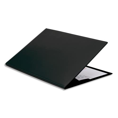 [459071] QUO VADIS Sous-main à rabat Satiny en cuir. Dimensions (l x p) : 56 x 38 cm. Coloris noir.