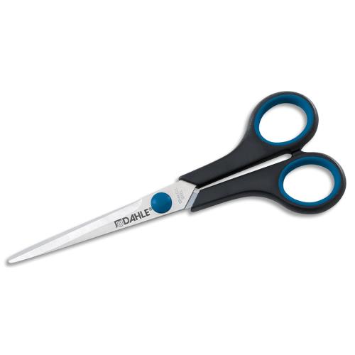 [459088] DAHLE Ciseaux en acier inoxydable de 18 cm. Poignées rembourrées en caoutchouc souple. Coloris noir