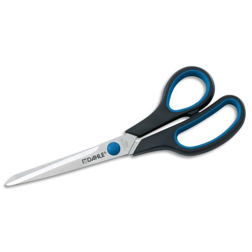 [459091] DAHLE Ciseaux en acier inoxydable de 21 cm. Poignées rembourrées en caoutchouc souple. Coloris noir