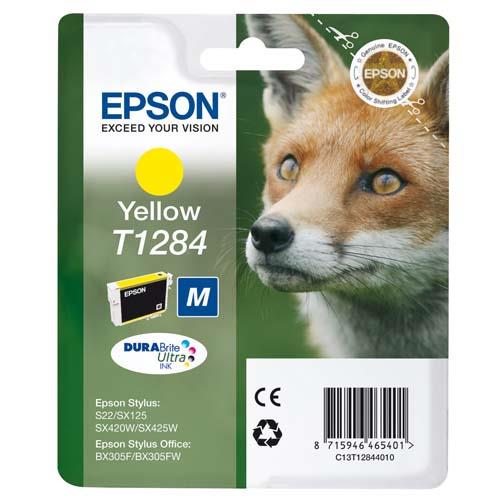 [219350] EPSON Cartouche Jet d'Encre DURABrite Ultra Jaune ''Renard'' (T1284) - C13T12844012 (dont eco-taxe de 0,01 €)