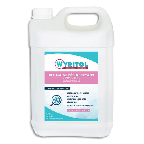 [459186] WYRITOL Bidon de 5 litres de gel hydro-alcoolique, pour les mains, sans parfum, sans colorant