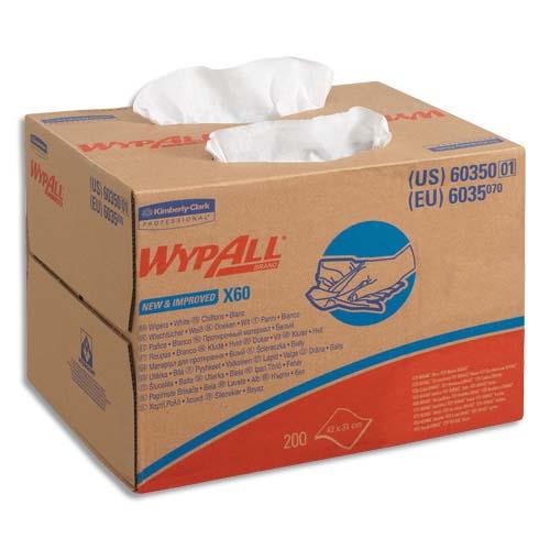 [219372] WYPALL Boîte distributrice d'essuyage X60, 200 formats - Dimensions L33 x H23,5 x P24,9 cm coloris Blanc