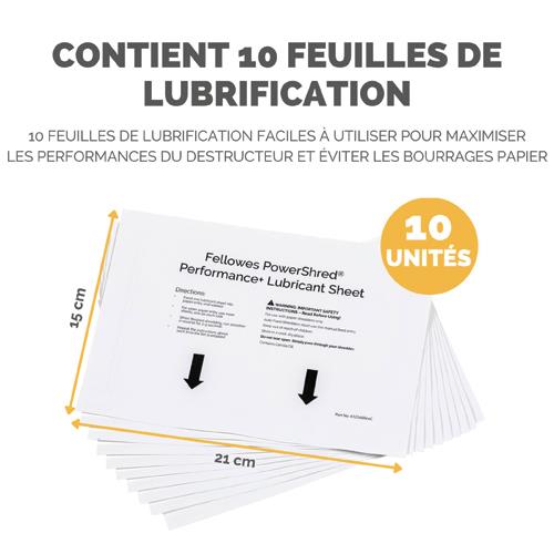 [459398] FELLOWES Paquet de 10 feuilles lubrifiées pour destucteurs à base d'huile végétale 4025601