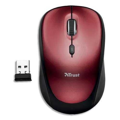 [459407] TRUST Souris sans fil rouge YVI ECO (dont eco-taxe de 0,02 €)