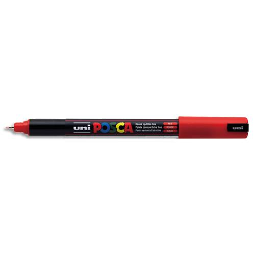 [603302] POSCA Marqueur peinture. Pointe extra fine de 0,7 à 1 mm (PC1MC). Couleur Rouge