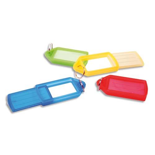 [220170] PAVO Sachet de 50 porte-clés avec anneaux - Longueur 5,7 cm, largeur 3 cm coloris assortis