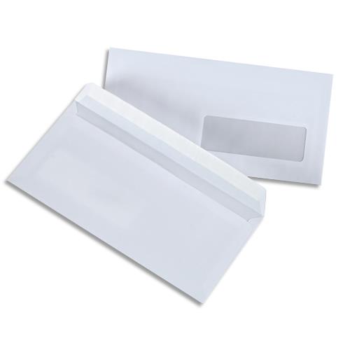 [706170] Boîte de 500 enveloppes Blanches auto-adhésives 100g format DL 110X220 mm