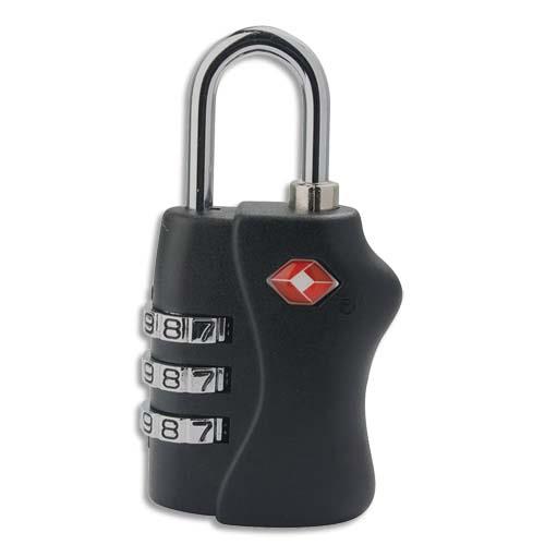 [220239] PAVO Cadenas à combinaison TSA 3 chiffres en métal - Dimensions : L1,3 x H4,3 x P3 cm coloris Noir