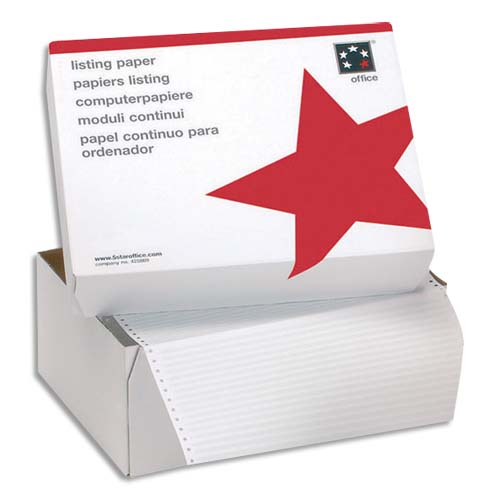 [900133] Boîte de 2500 paravents listing format 380x11'' 1 exemplaire Blanc 60g bande caroll fixe