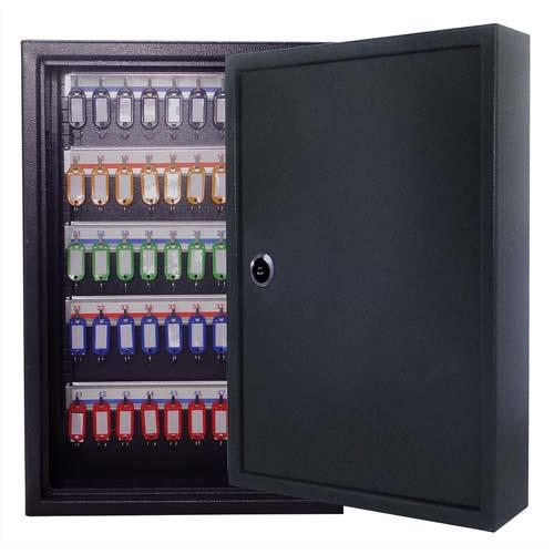 [220253] PAVO Armoire à clés 80 clés, serrure à clés 2 fournies - Dim : L45 x H38 x P8 cm coloris Gris foncé