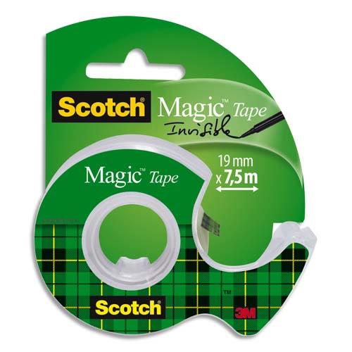 [224240] SCOTCH Ruban adhésif invisible 19mm x 7,5m, sur dévidoir plastique, 810
