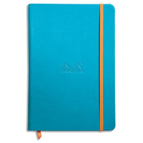 [224538] RHODIA Carnet RHODIArama 14,8x21cm 192 pages lignées. Couverture rembordée Turquoise