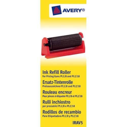 [225869] AVERY Boîte de 5 rouleaux encreur Noir pour pince à étiqueter Avery PL1/8 et PL2/18 IRAV5